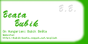 beata bubik business card